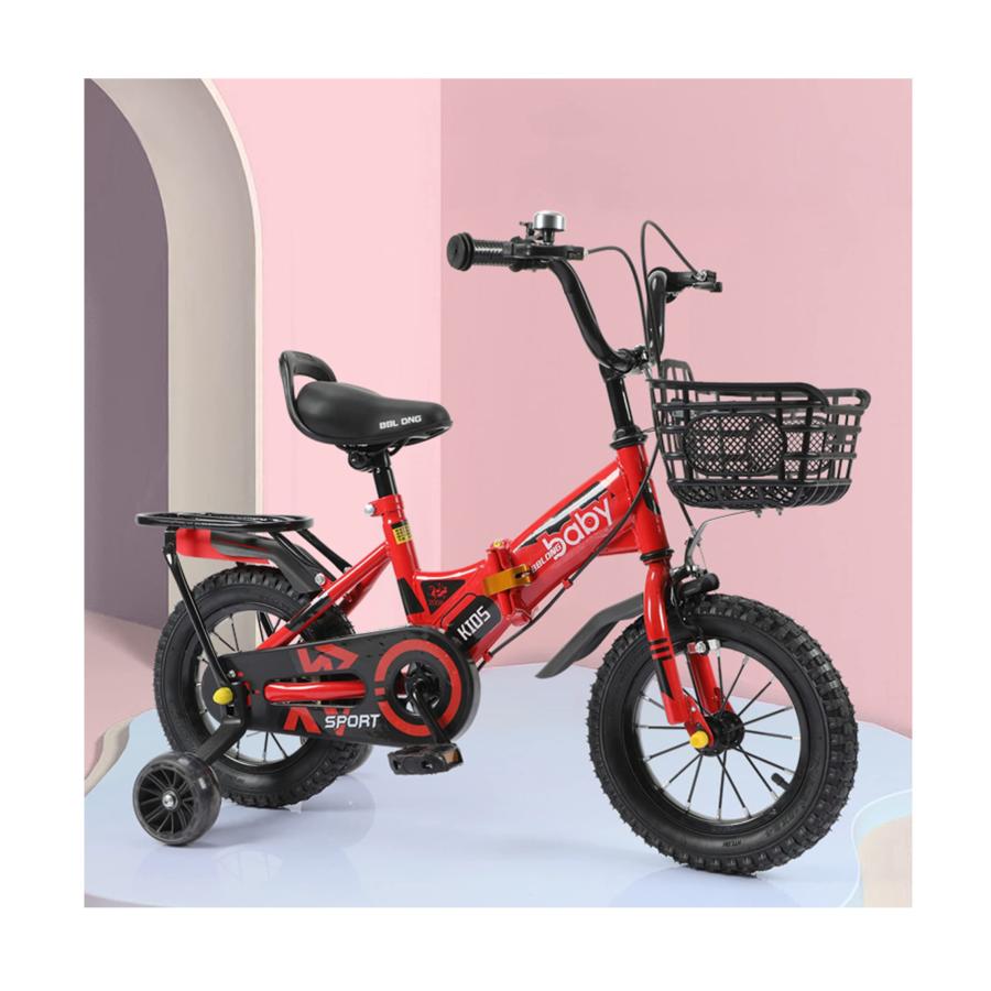 子供用自転車 折りたたみ 18インチキッズバイク 子供用自転車 高さ調節可能 補助輪付き カゴ付き幼児用自転車 2~10歳 男の子 女の子 子ども用 小学生用 誕生日プ