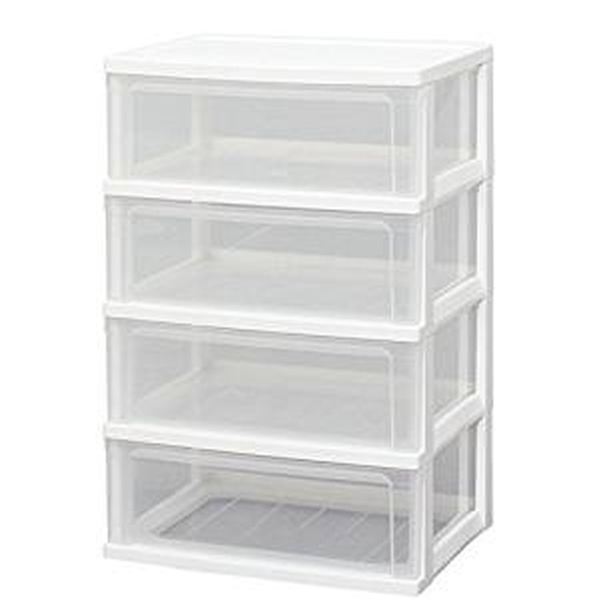 チェスト ワイド 4段 幅54×奥行40×高さ82.2cm ホワイト/クリア W-544