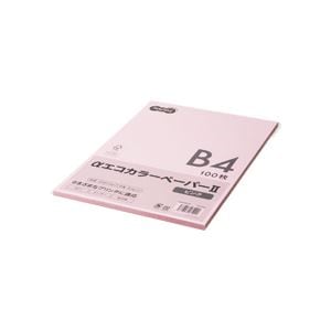 （まとめ） TANOSEE αエコカラーペーパーII B4 ピンク 少枚数パック 1冊（100枚） 10セット