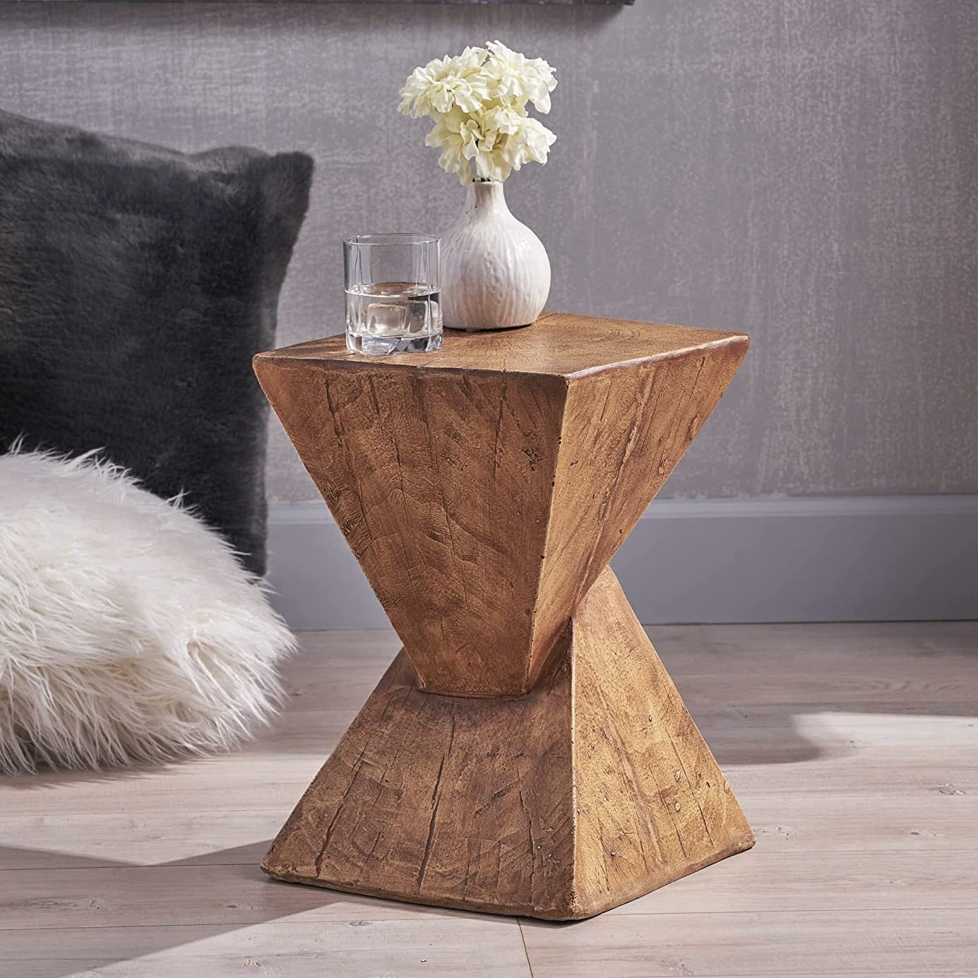 UNHO サイドテーブル セメント ソファテーブル 室内 屋外 ベッドサイドテーブル スリム ミニテーブル エンドテーブル おしゃれ コンパクト 防水