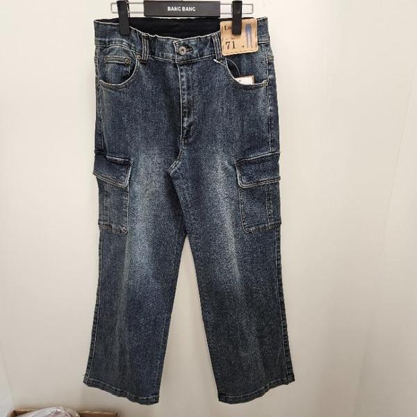 HC07 男性 インバンド ルーズフィット カーゴ デニムパンツ NQK685 (S41038618)