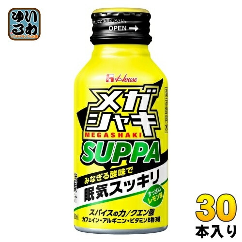ハウスウェルネス メガシャキ SUPPA 100ml ボトル缶 30本入 炭酸飲料 MEGASHAKI