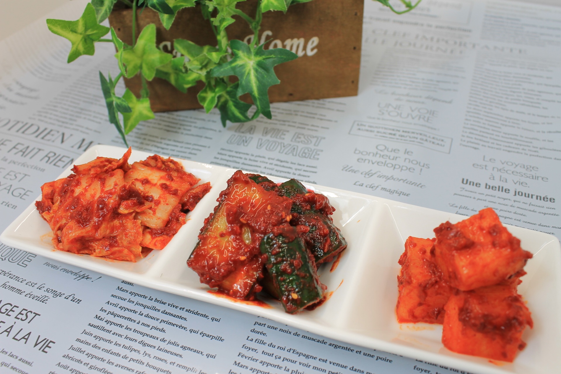 手作りキムチ（白菜1kg）（胡瓜1kg）（大根1kg）（ネギキムチ1p）（チャンジャ1p）セット