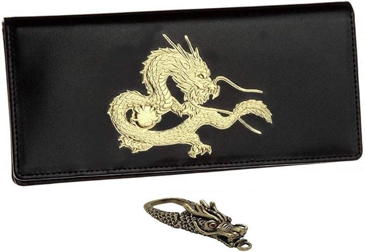 風水 秘伝 皇帝龍 長財布 金運 アップ 本金箔 刻印 牛 本革 メンズ 黒色 ブラック 黄金 根付 進呈 日本製(龍神チャーム)