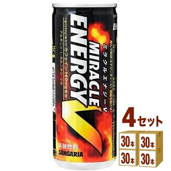 サンガリア ミラクルエナジーV 缶 250 ml 4ケース (120本)