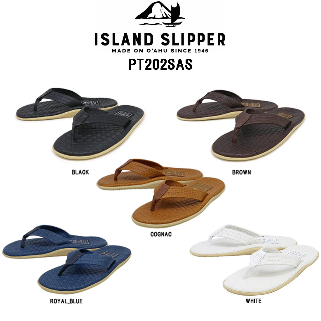 ISLAND SLIPPER ユニセックス レザー ビーチサンダル ハワイ発 PT202SAS