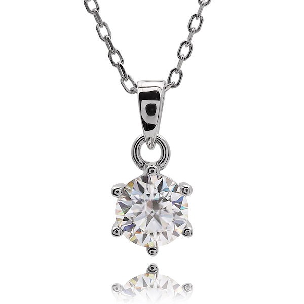 Qoo10] silver KYASYA モアサナイト ネックレス 1ct [cn