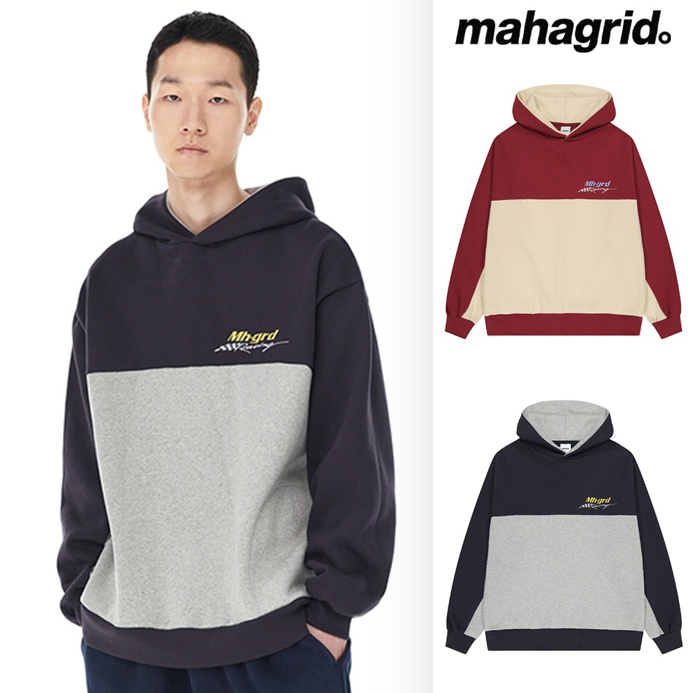 [mahagrid] COLOR BLOCK RACING HOODIE