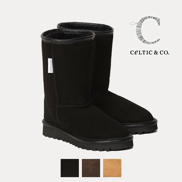 Celtic セルティック ムートンブーツ レディース CLASSIC レギュラー丈 筒丈22cm 英国製 送料無料 靴 ケルティック 洗える シープスキン ムートン ブーツ ブラック ブラウン スパ