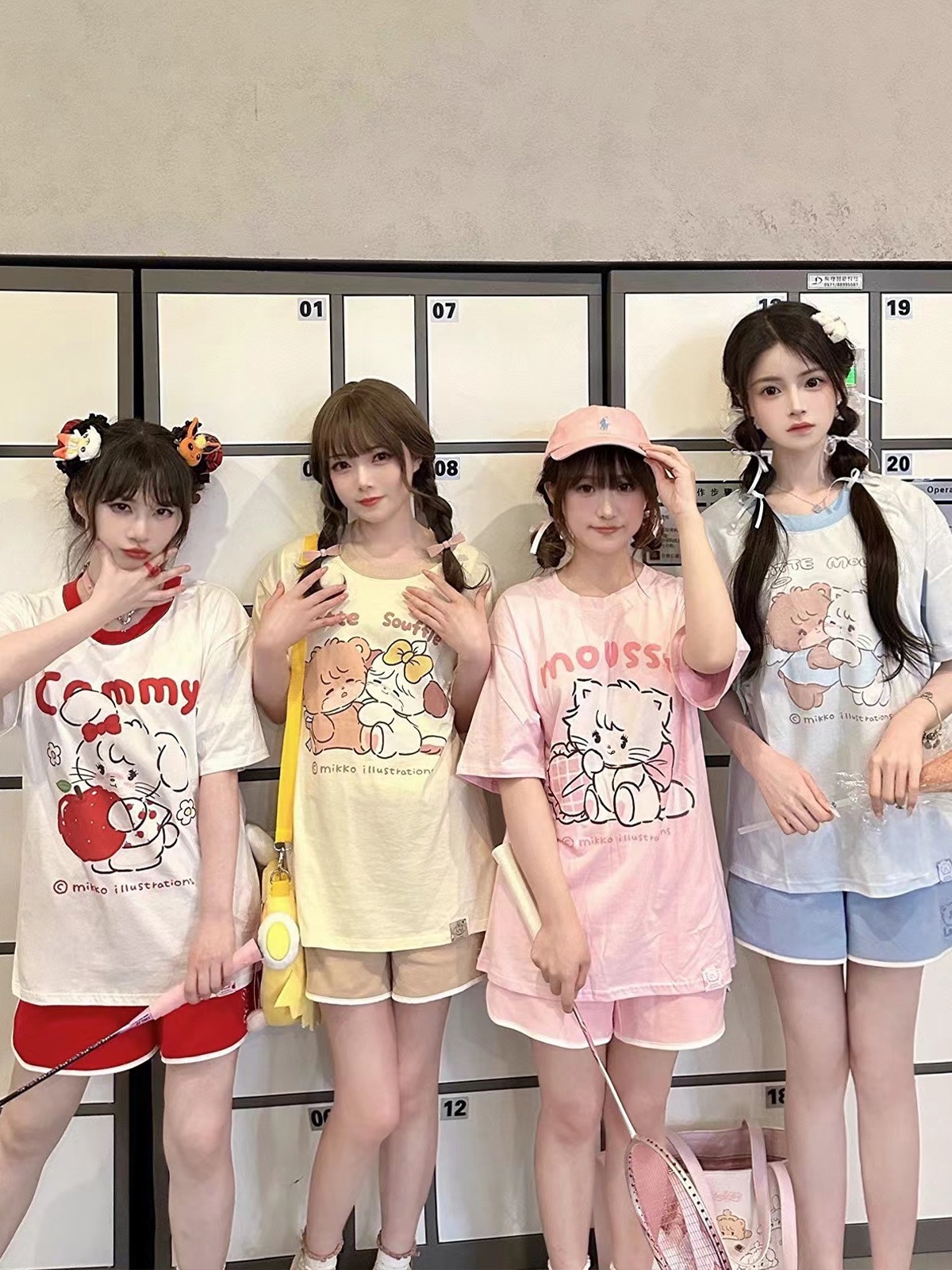 mikko サマー Tシャツ 綿 ゆったり ラウンドネック 半袖 ラグランスリーブ プリント 可愛い 女の子