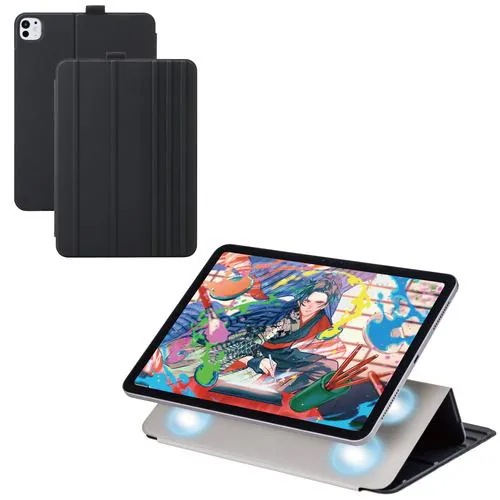 エレコム TB-A25PMWVDBK iPad Pro ケース 11インチ ( M4 ) マグネット着脱フラップ カバー 7段階角度調節 スタンド ブラック