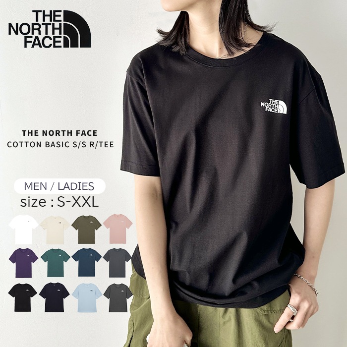 【国内発送】【送料無料】THE NORTH FACE COTTON BASIC S/S R/TEE 半袖Tシャツ ロゴTシャツ ワンポイント クルーネック コットン ユニセックス レディース