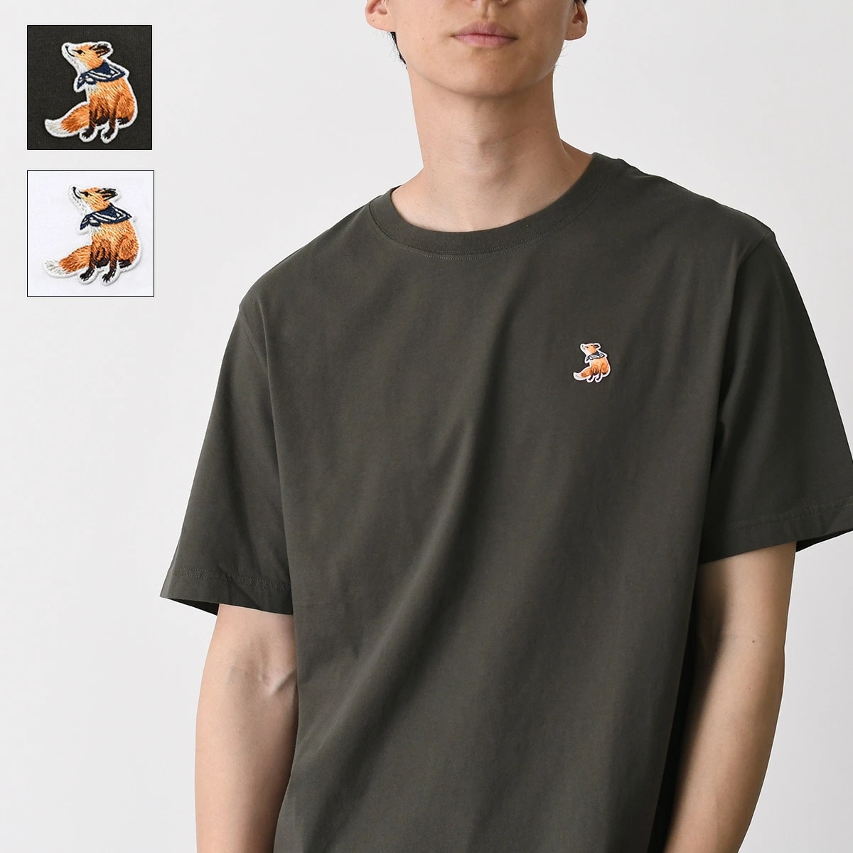 Tシャツ トップス ドリーミング フォックス コンフォート QM00102 KJ7026 メンズ ユニセックス グレー ホワイト コットン 半袖