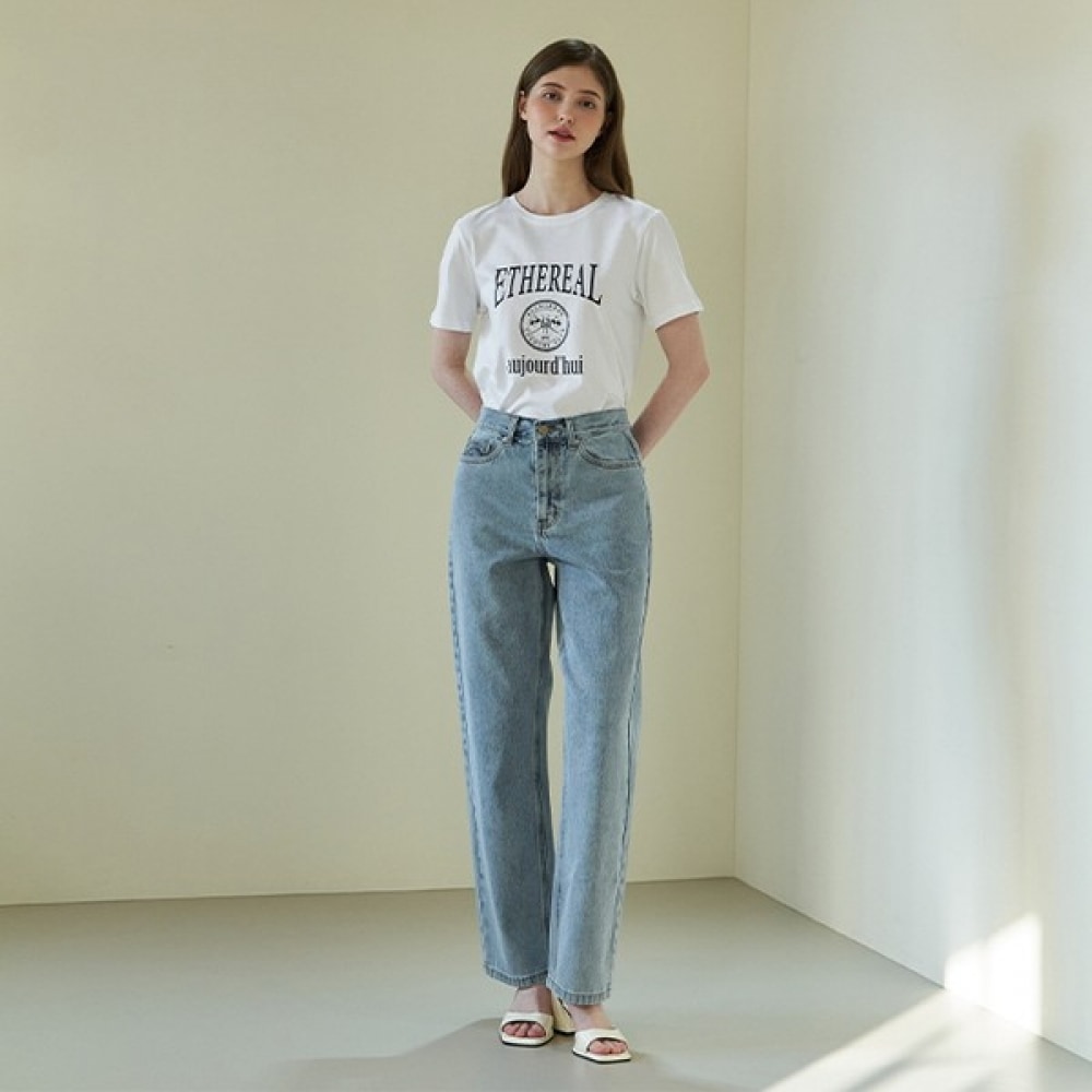 [プラスチックアイランド] リラックスストレートデニムパンツPQ7DP262