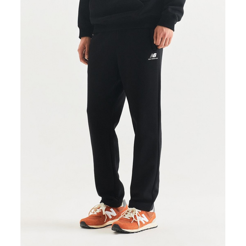 ニューバランス NBMLD41023/UNI エッセンシャル起毛ストレートパンツスタンダードフィット (ブラック)