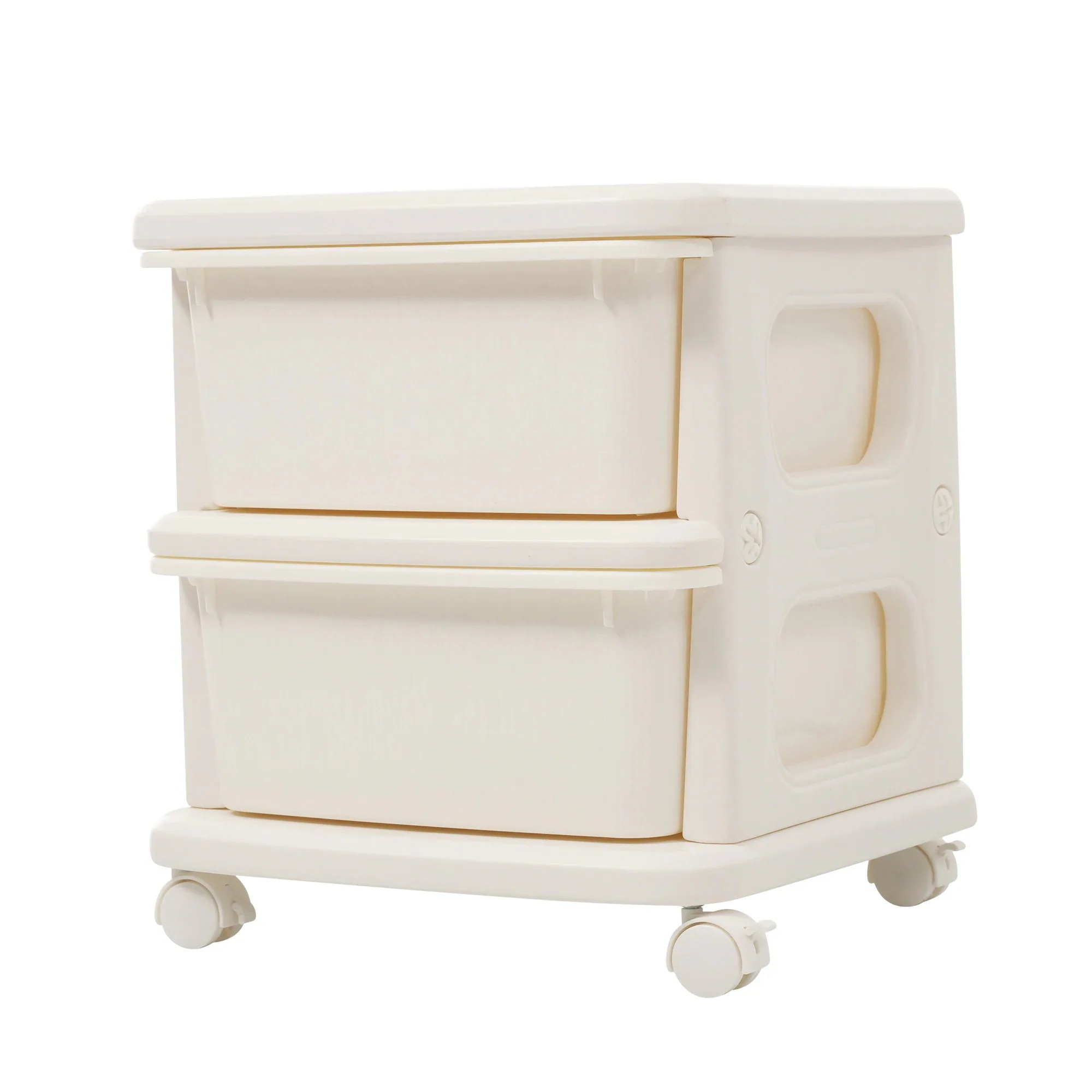 【ホワイト・2段】ナイトテーブル 収納ワゴン 収納 ラック サイドワゴン ドレッサー ストッカー インテリア