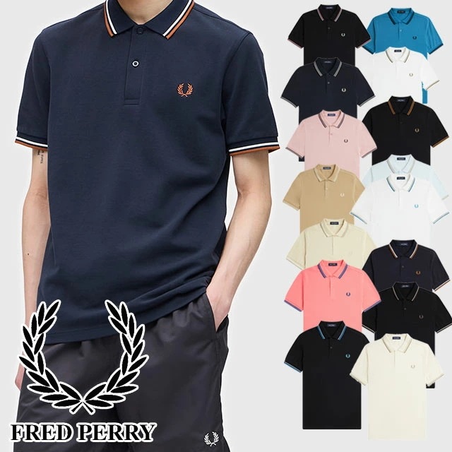 フレッドペリー ポロシャツ メンズ 半袖 トップス レディース フレッドペリーシャツ ティップライン 襟付き ウェア アパレル コットン100％ 定番 月桂樹 ユニセックス カットソー ローレル M3