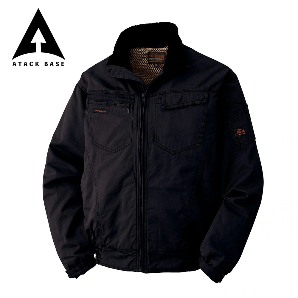 防寒着 メンズ 作業着 大きいサイズ 綿100％ 中綿 ジャンパー ジャケット 秋冬 5L ブルゾン フリース ボア ブラック グレー 黒 0311