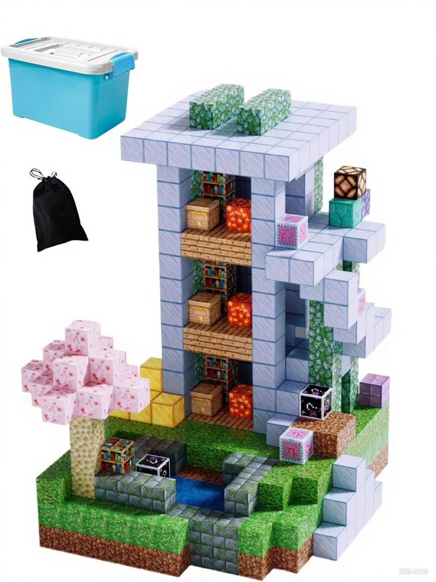 AAGWW マグネットブロック 242 個セット 2CMランダムデザイン 25 人形付き 収納バッグ・ボックス同梱 子供向け 創造力育成 誕生日ギフト