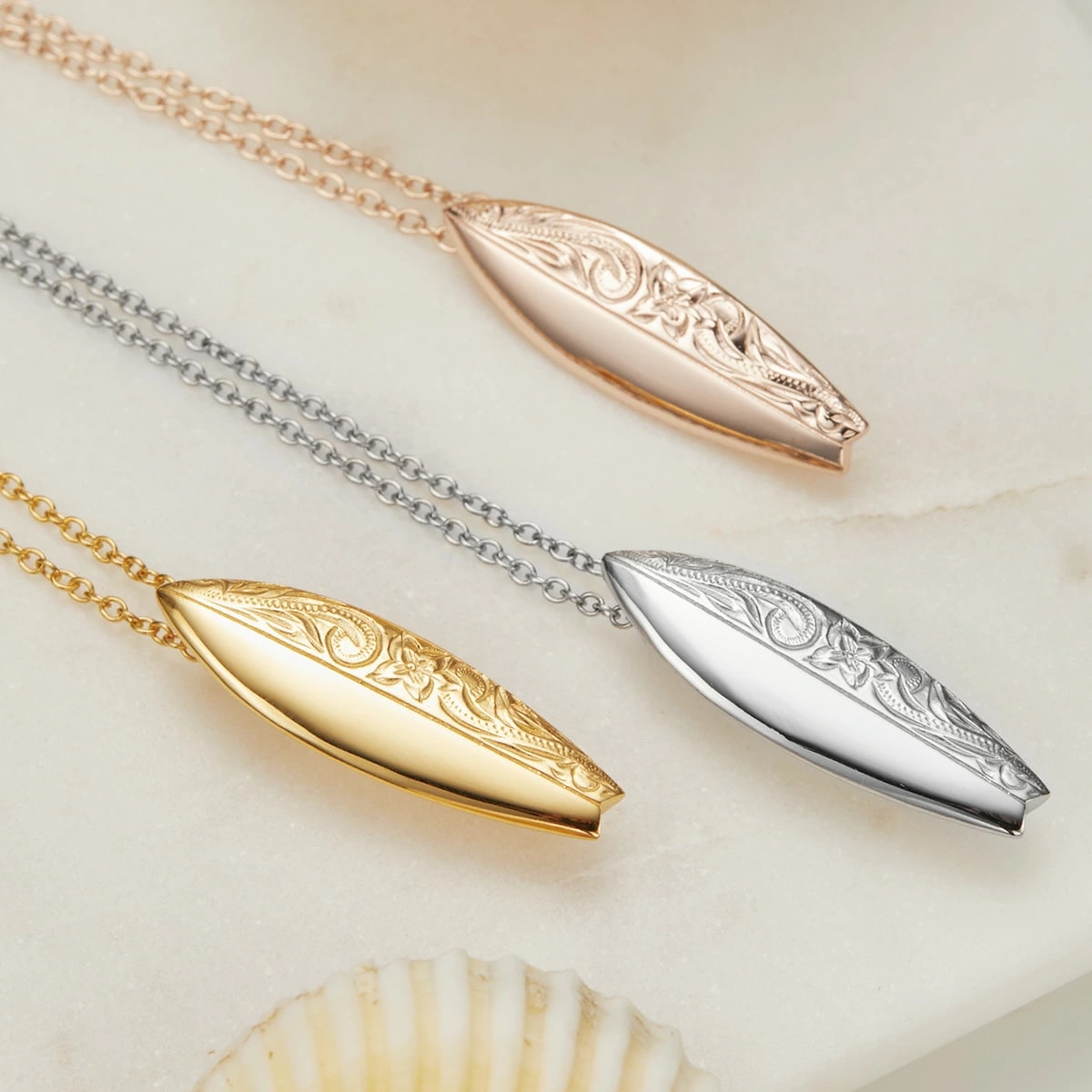 ネックレス レディース サージカルステンレス316L製 ハワイアンジュエリー サーフボード