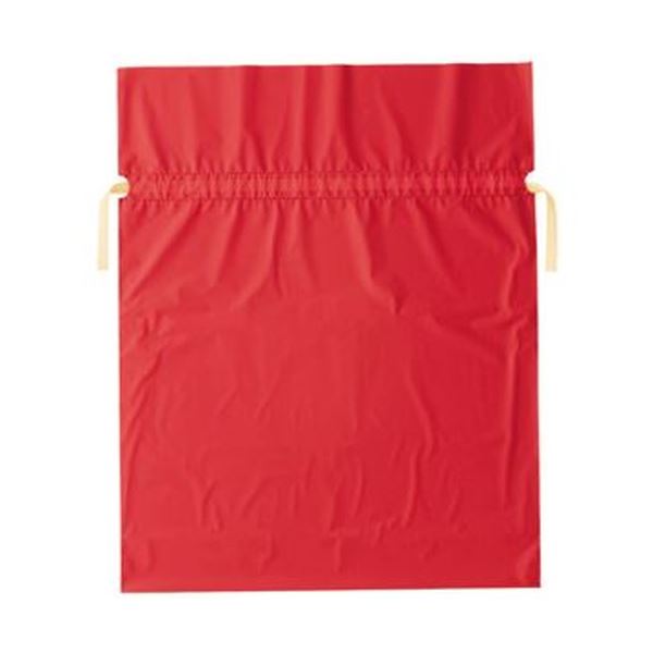 (まとめ)店研創意 ストア・エキスプレス梨地リボン付ギフトバッグ レッド 45cm 1パック(20枚)(×10セット)