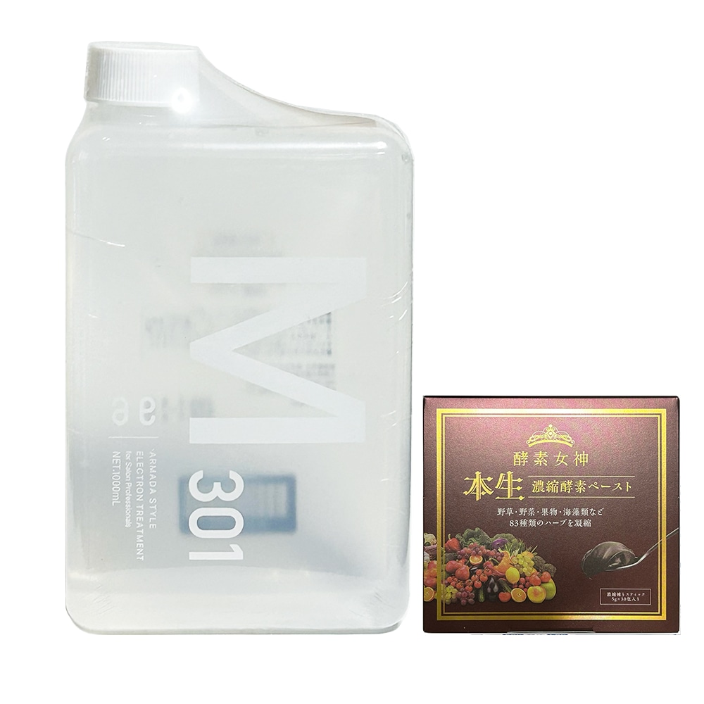 お得セット酵素女神本生濃縮酵素ペースト1箱＋M301　化粧水　　M3.6パッケージ変更 アルマダスタイルM-3.6　1000ml　化粧水　正規品