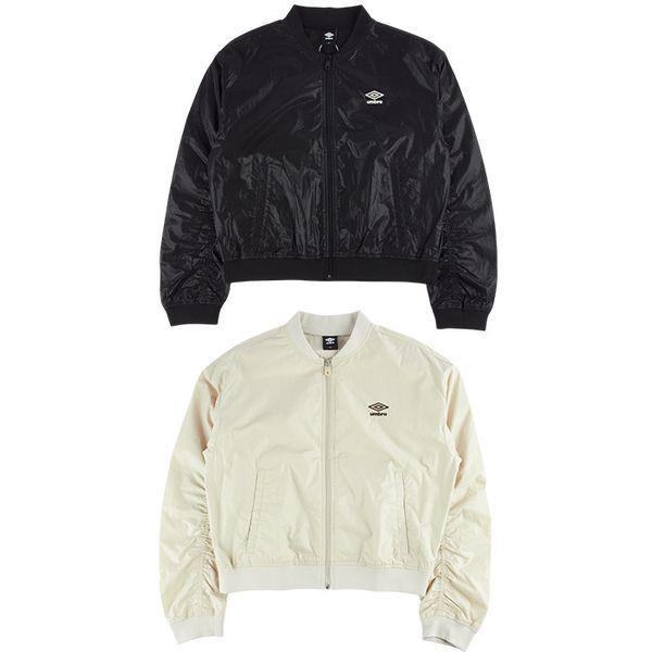 女性セミクロップフィットシャーリング光沢ボンバージャケットUQ122CJK26_P415387037