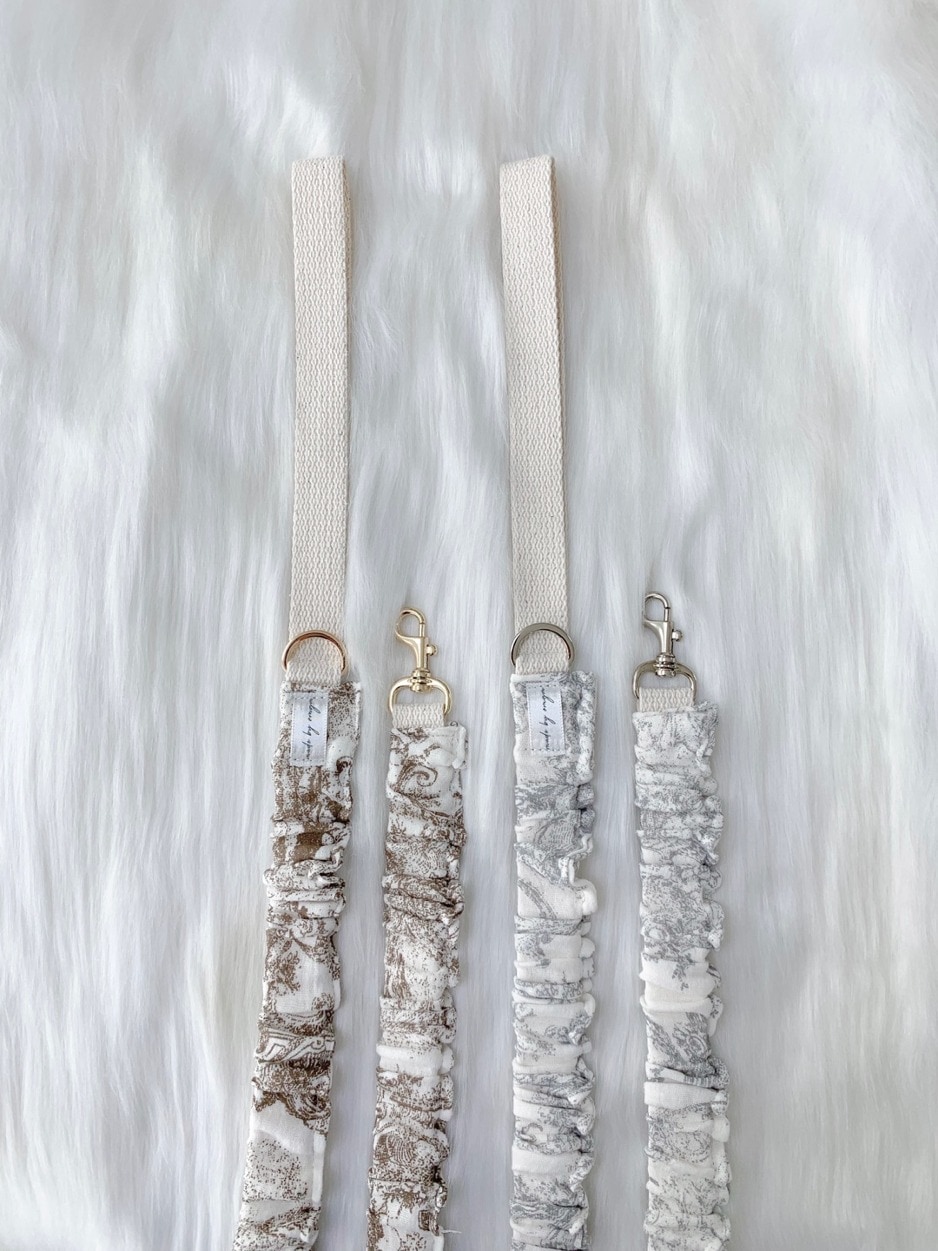 【即納】[OMGM] toile de jouy leash - grey/brown リード/ドッグリード/散歩 OMGM