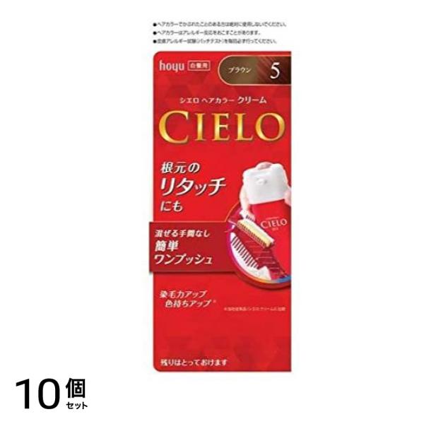 CIELO() ヘアカラーEXクリーム 5 ブラウン [1剤40g+2剤40g] 1個 10個セット