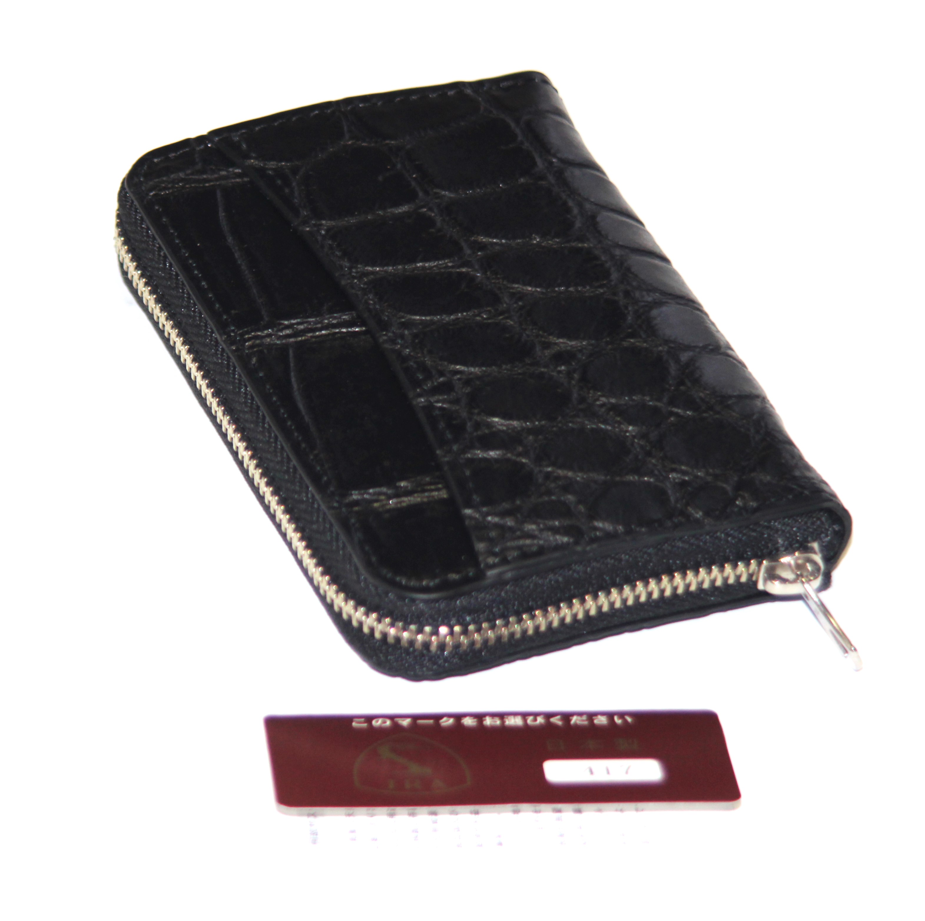 【新規OPEN】【期間限定セール】【激安】【新品未使用】本クロコダイル　ワニ革　日本製　ラウンドファスナー方式　カード入れ付　コインコンパクトケースウォレット　CFMW-1　マット