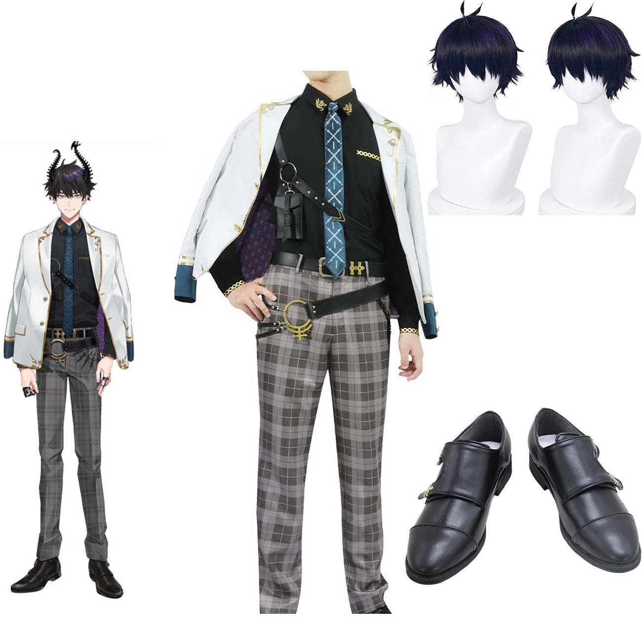 にじさんじ バーチャルYouTuber VTuber Ren Zotto レン ゾット VTuber コスプレ衣装 ウィッグ 靴追加可 ハロウィン クリスマス 学園祭 文化祭 仮