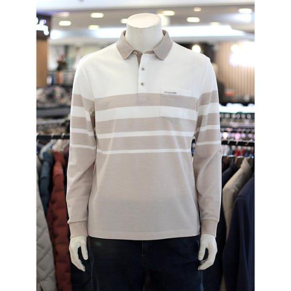 セーブゾーン03 メンズ春寒冷地ストライプ長袖襟付きTシャツ AGACDAAATS1401 (13292611)