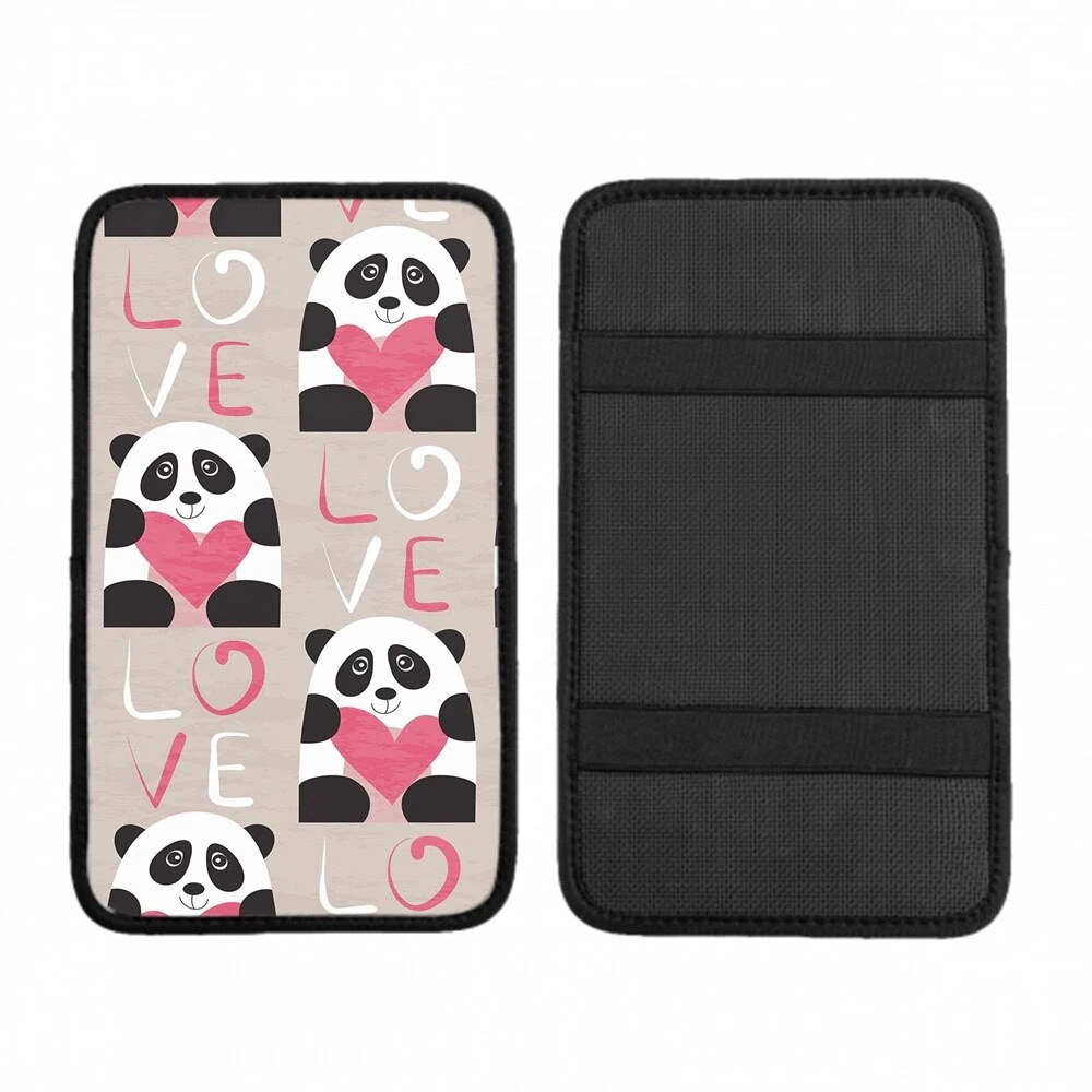 車の手すりボックスクッション Love-panda-bear-and-red-eart0 ほこりや傷から耐久性と通気性