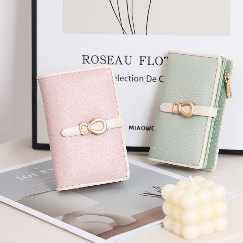 【1点ご購入 で10点プレゼントいたします】ミディアム丈レディース財布すっきりシンプル折りたたみ式レディースハンドバッグ多機能財布