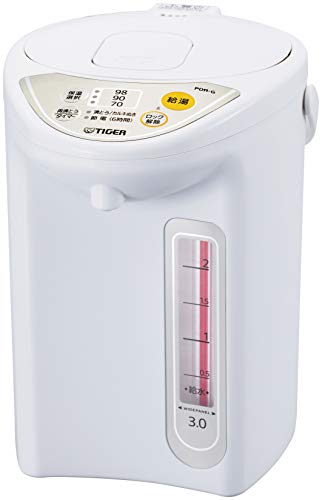 タイガー魔法瓶(TIGER) マイコン電気ポット 保温機能 節電タイマー 3L アーバンホワイト P
