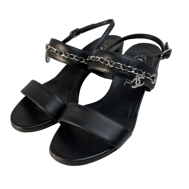 【最終処分SALE】CHANEL シャネル ココマーク サンダル 靴 ブラック A-9326