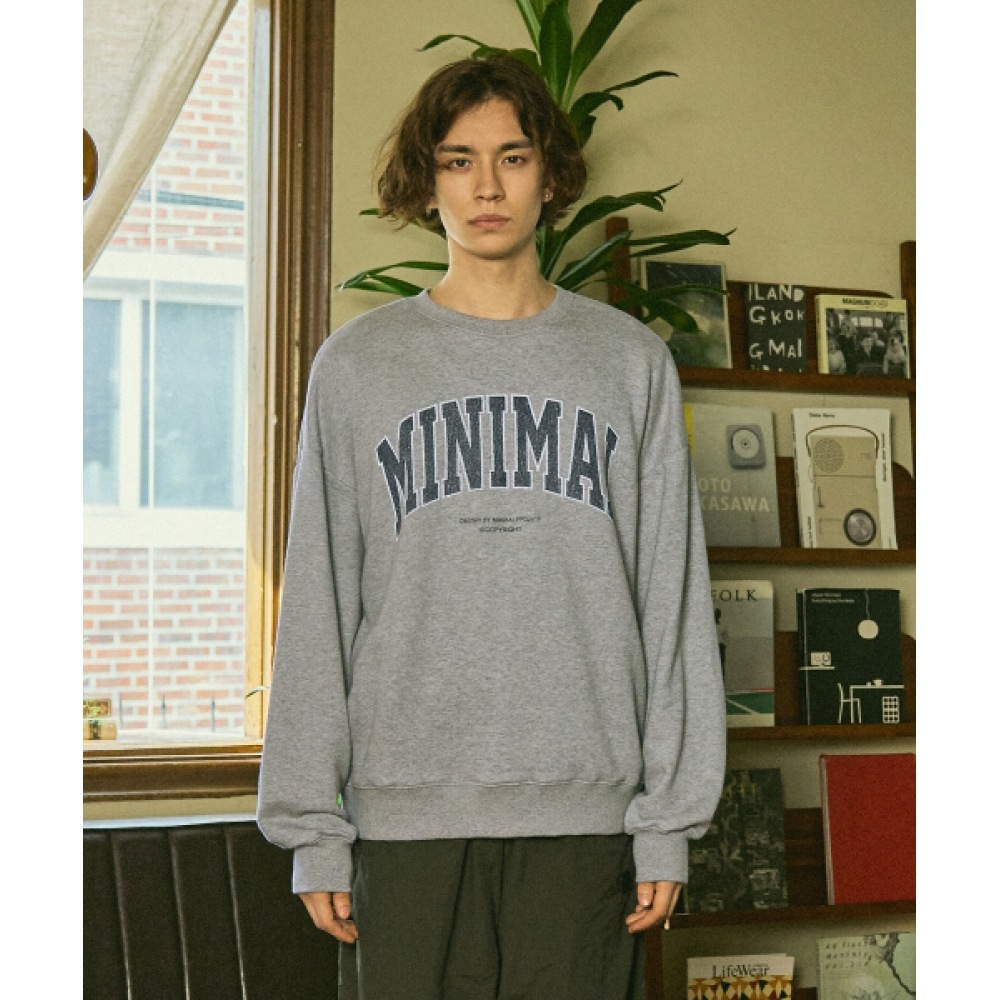 ミニマルプロジェクト MNMP クラックプリントスウェットシャツ MMT132 [グレー]