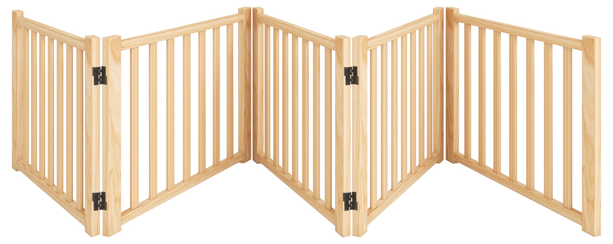 犬用ゲート木製 ペットゲート ペットフェンス 犬用フェンス折り式バリアペット用家具フェンス 安全柵 小型犬 中型犬 脱走防止 ガード 飛び出し防止 多頭飼い ペットガード(高さ43cm長さ23