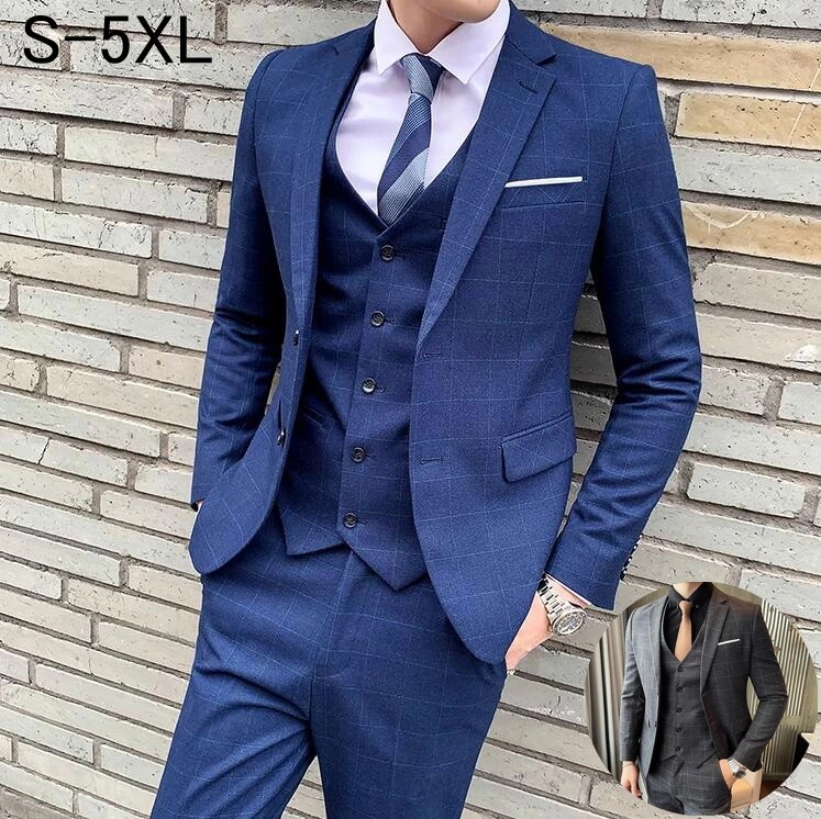 3ピーススーツ ビジネススーツ 通勤 出張 結婚式スーツ スーツセット スリムスーツ スリーピース スーツ メンズ 上下セット 3点セット ジャケット+パンツ+ベスト フォーマルスーツ 二次会 披露宴