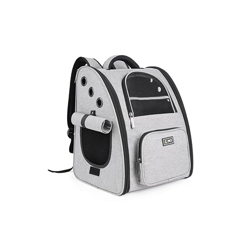 Tresbro 最新型 ペット 犬 猫 リュック カーテン付き 折り畳み式の キャリーバッグ 飛び出し防止リード付き 出かける 便利な犬用 猫用キャリーリュック 小型犬小動物用 旅行/通院/災害避難 5,454円