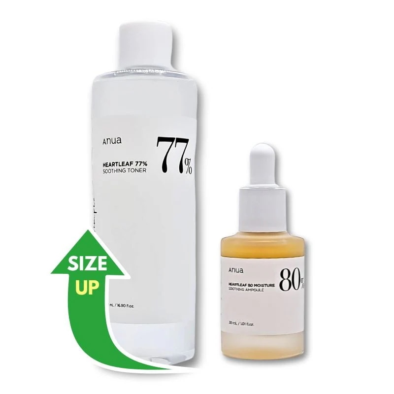 【2種セット】[正規品]ドクダミ 77% スージング トナー 500ml+80 水分 鎮静 アンプル 30ml#敏感肌鎮静 #ニキビ性肌安心使用 # ドクダミエキス)+#24時間水