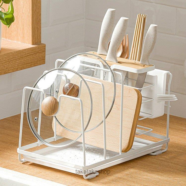 日用雑貨 キッチン雑貨 キッチン用品 小物スタンド 調理器具立て 包丁スタンド まな板立て すっきり 収納 ホワイト上品 おしゃれ空間 大掃除 温もり