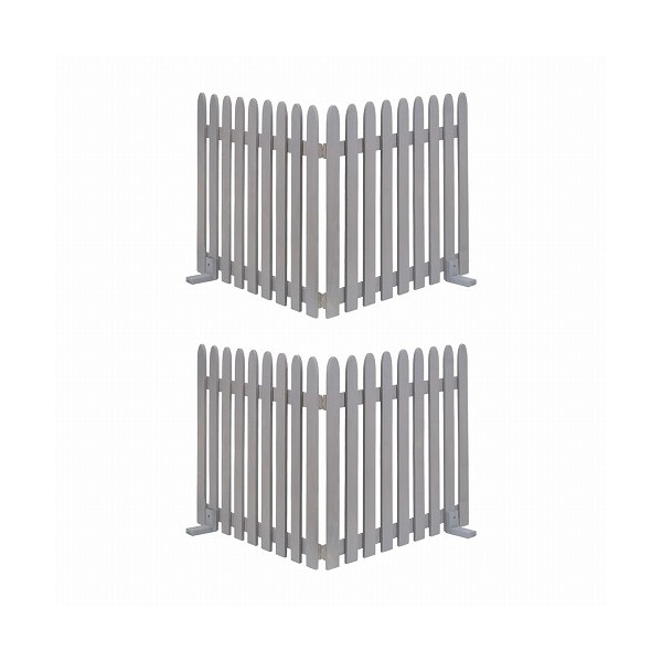 住まいスタイル WF-284F-GRY 折り畳めるウッドフェンス142×71(縦ストライプ) 2枚組 グレー メーカー直送