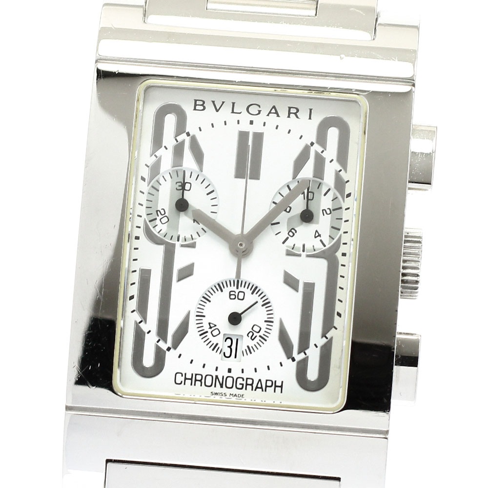 ブルガリ BVLGARI RTC49S レッタンゴロ デイト クロノグラフ クォーツ メンズ _907083【中古】