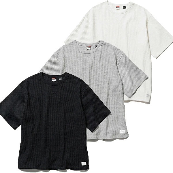 エコハイブリッド ワッフル ルーズフィット ティー Tシャツ 半袖 Ferre Yarn ワッフル生地