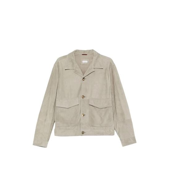 BRUNELLO CUCINELLI Men Leather Jackets MPCFN2064 C8087 NEUTRALS