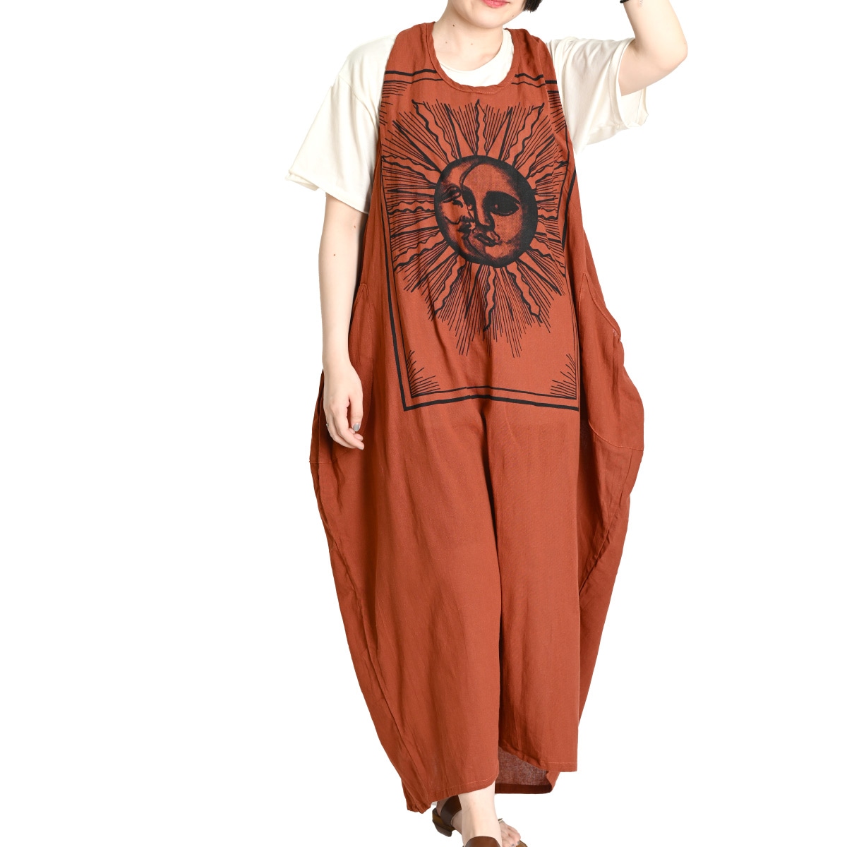 ワンピース ノースリーブ レディース 春 夏 ロング マキシ丈 アジアン エスニック ワンピ ロングワンピース マキシワンピース 無地 プリント 柄 フレアワンピース Aラインンピース 無地ワンピース