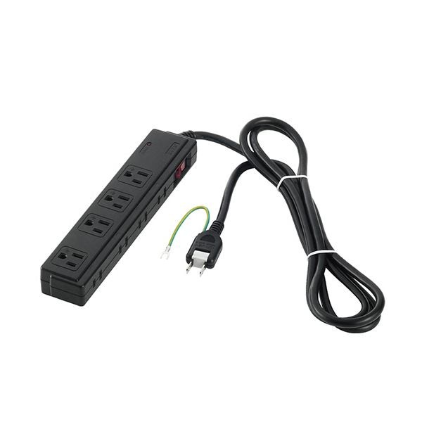 （まとめ） バッファロー 2/3ピン式電源タップ 4+4個口タイプ 雷サージ防止/集中スイッチ付 2m ブラック BSTAPSDC820BK 1個 5セット