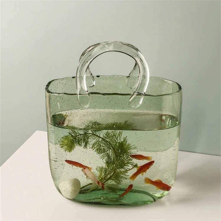 1つ買うと10個無料早い者勝ち クリエイティブ ハンドバッグ ガラス 花瓶 透明な シンプル 水耕栽培 装飾