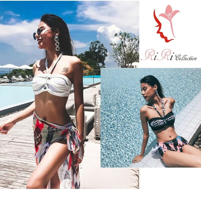 新作 -f082 水着 パレオ エスニック柄 上品 水着 オシャレ オフショルダー ビスチェ バンドゥ フリル ワンピース タンキニ 大きいサイズ S-XL 海外旅行 セレブ ハワイ旅行 新婚旅行 6,909円